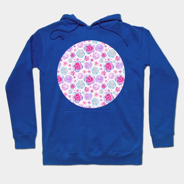 Pink and Purple Flowers Pattern Hoodie by Alice_Wieckowska